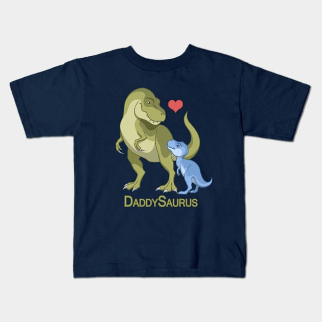 DaddySaurus T-Rex Father & Baby Boy Dinosaurs Kids T-Shirt by csforest